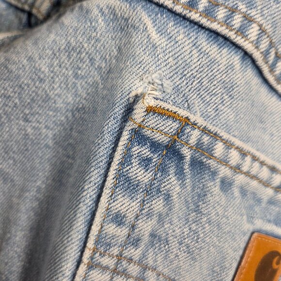 Carhartt Jeans Mens 40X34 Light Wash Denim Relaxed Fit Straight Workwear READ - Picture 5 of 10